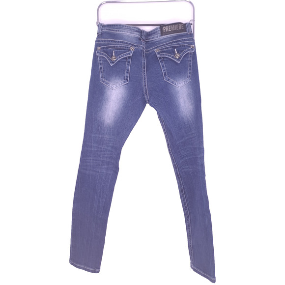 Rue 21 Premiere Jeans Womens Size 8 Preppy Grunge Y2K Distressed Patched - Picture 2 of 9